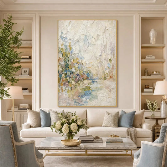 SERENITY: Textured Abstract Landscape Oil Painting