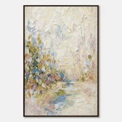 SERENITY: Textured Abstract Landscape Oil Painting | hanging in living room, Abstract wall art