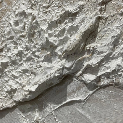 SERENITY TIDE: Textured Minimalist Beach Scene Painting | rectangular format, hand-painted canvas edge