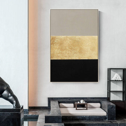 Set of 3 wall art Gold art and silver art Abstract Acrylic Paintings On Canvas g #6