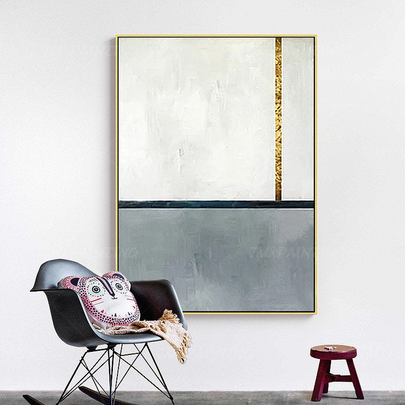 Set van 3 geometrische kunst aan de muur acrylschilderijen op canvas ingelijste  #13