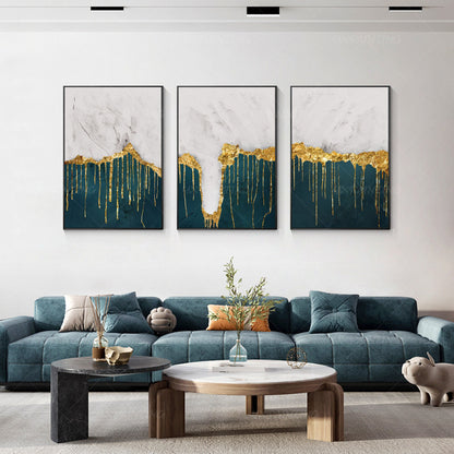 Set van 3 minimalistische kunst aan de muur olieverfschilderij kan op maat worde #16