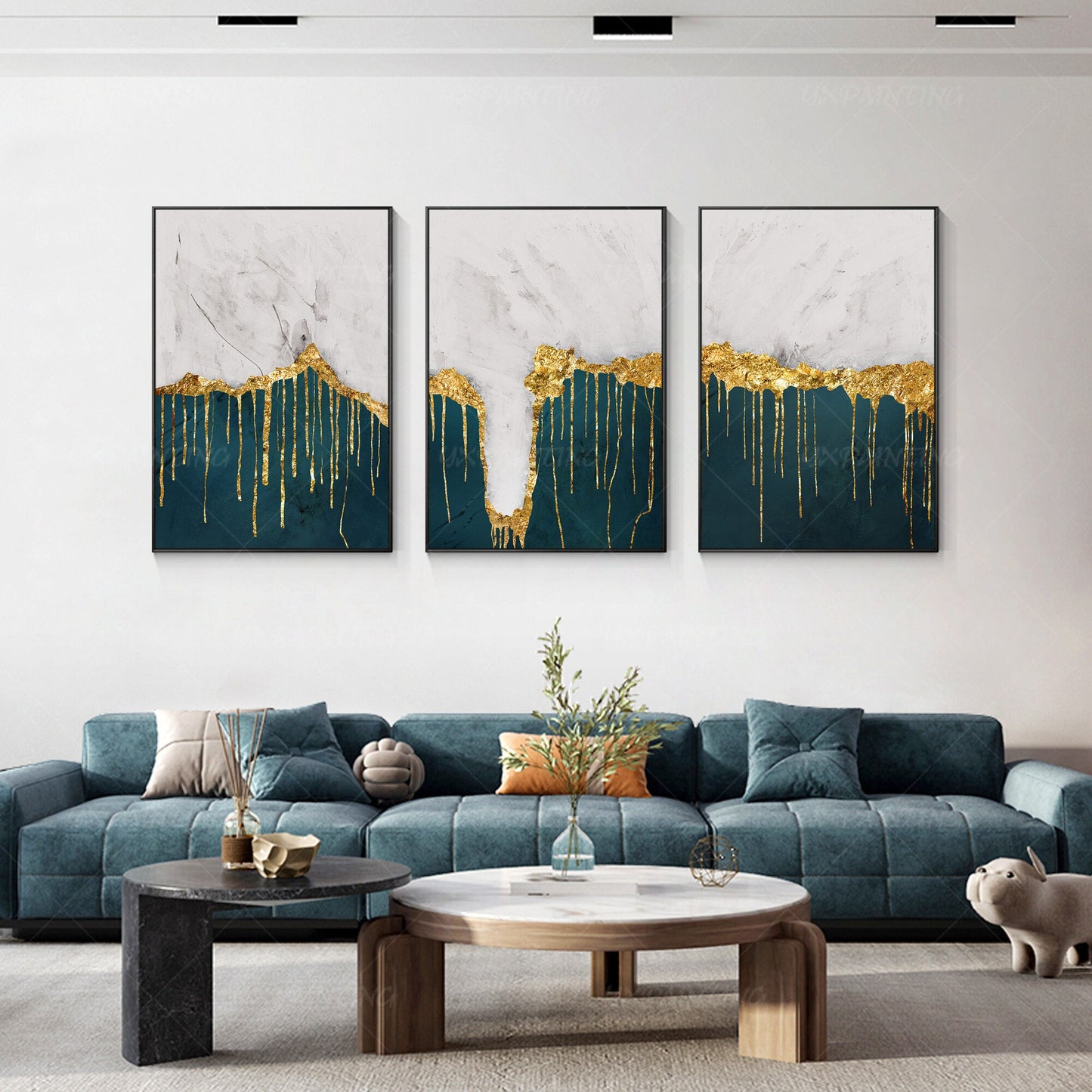 Set van 3 minimalistische kunst aan de muur olieverfschilderij kan op maat worde #6