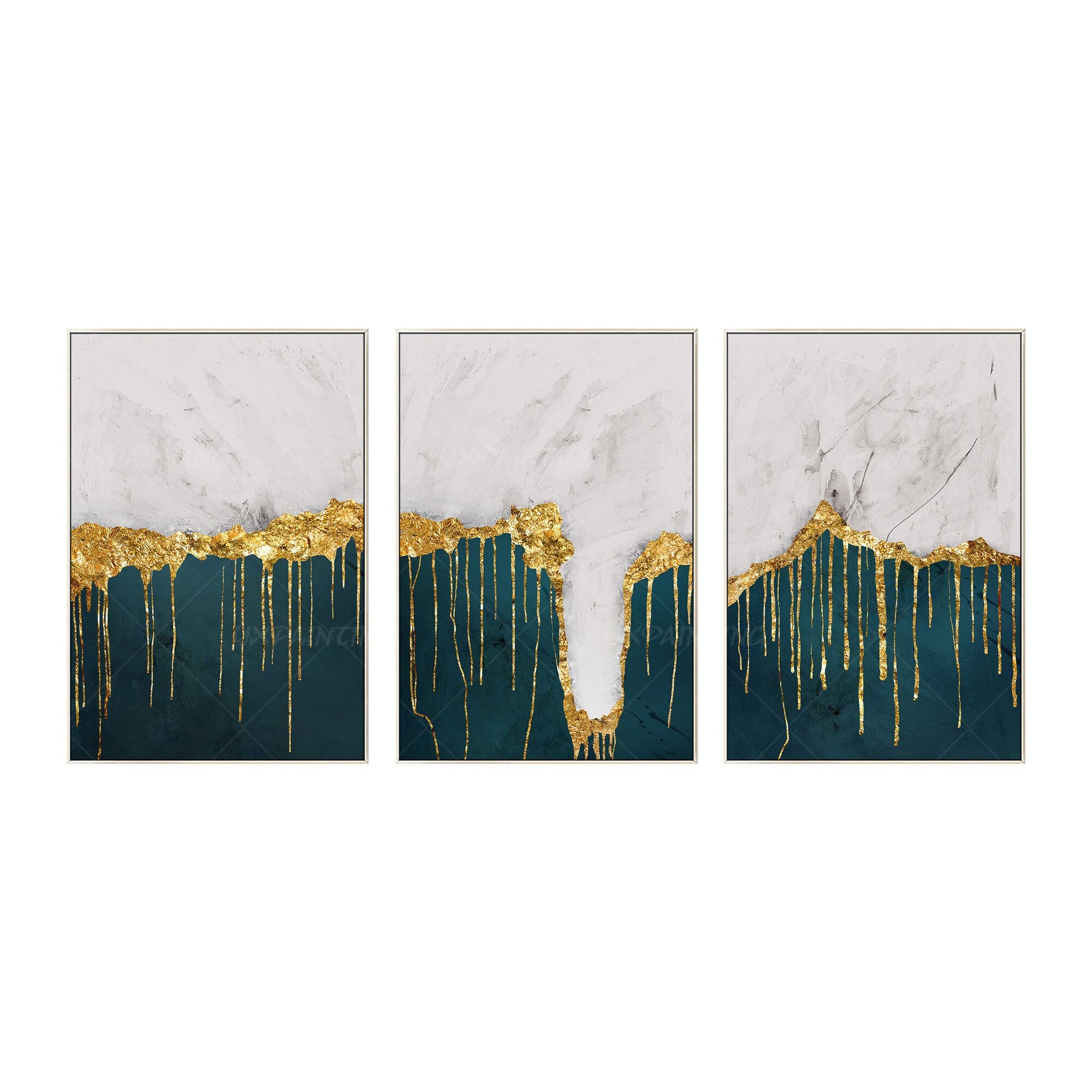 Set van 3 minimalistische kunst aan de muur olieverfschilderij kan op maat worde #9