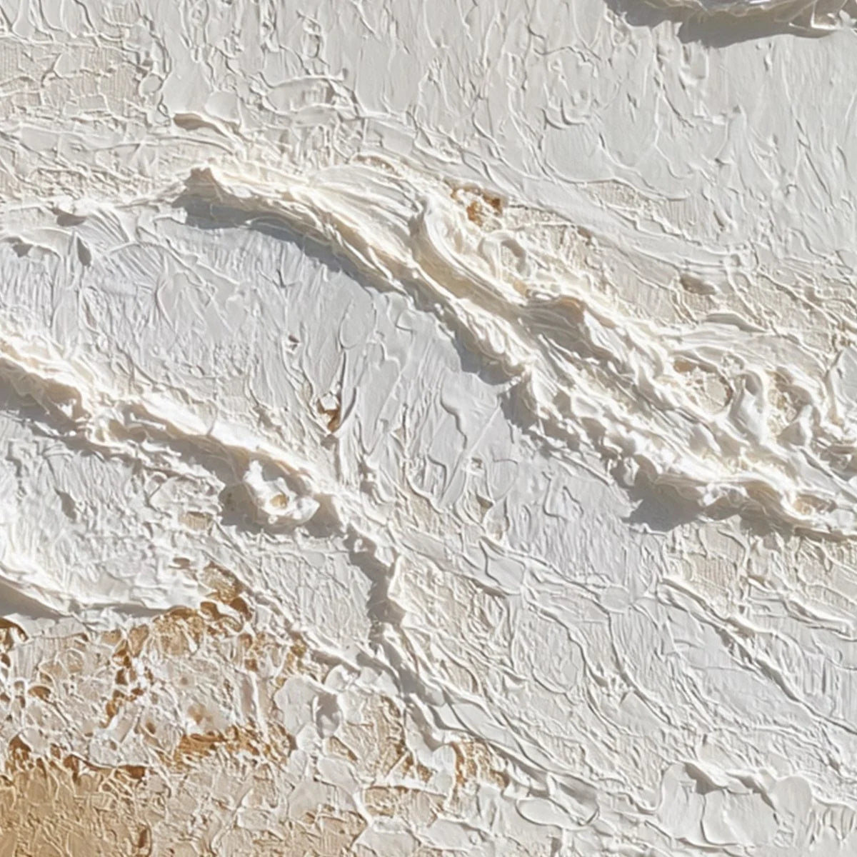 SHORELINE WHISPERS: Textured Wabi Sabi Coastal Painting | rectangular format, hand-painted canvas edge
