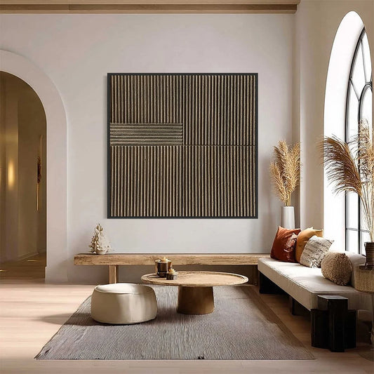 SILENT CADENCE: Square Textured Wabi-Sabi Abstract Wall Art