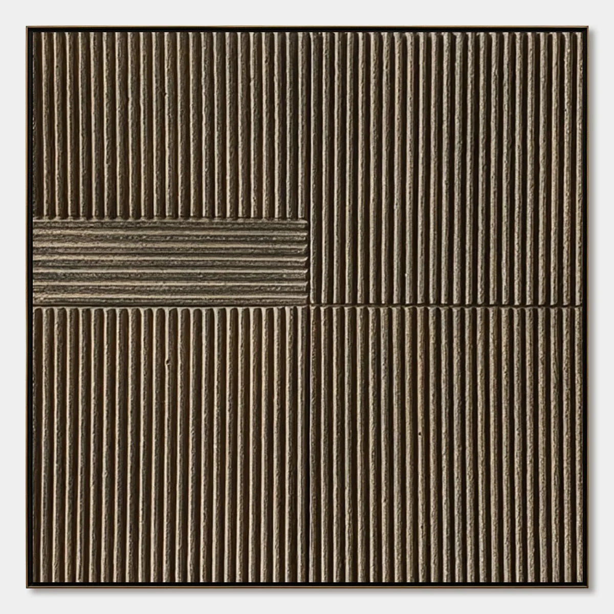 SILENT CADENCE: Square Textured Wabi-Sabi Abstract Wall Art | hanging in living room, Abstract wall art