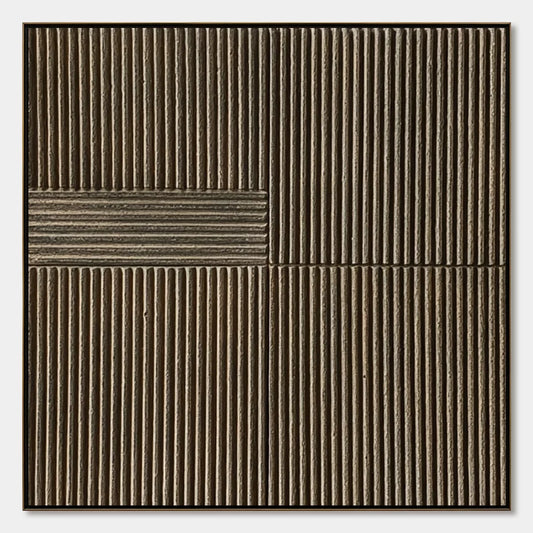 SILENT CADENCE: Square Textured Wabi-Sabi Abstract Wall Art | hanging in living room, Abstract wall art