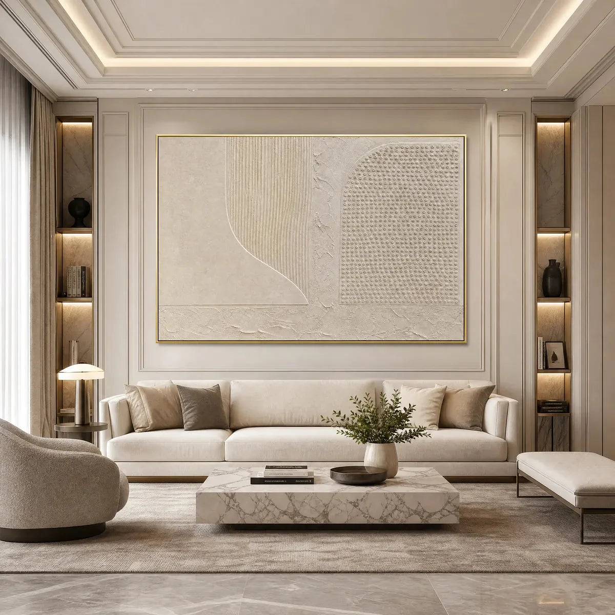 SILENT COMPOSITION: Large Textured Minimalist Wabi Sabi Wall Art | Minimalist mood, soft natural light studio shot