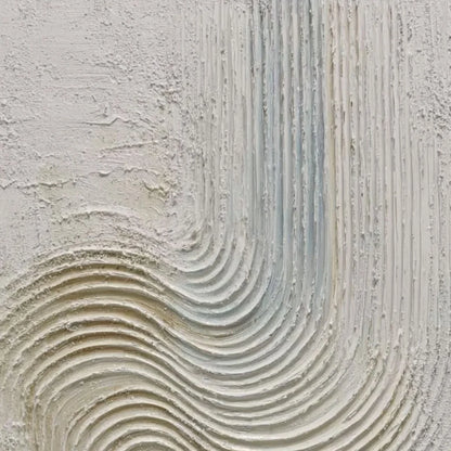 SILENT FREQUENCY: Textured Wabi Sabi Minimalist Abstract Wall Art | rectangular format, hand-painted canvas edge