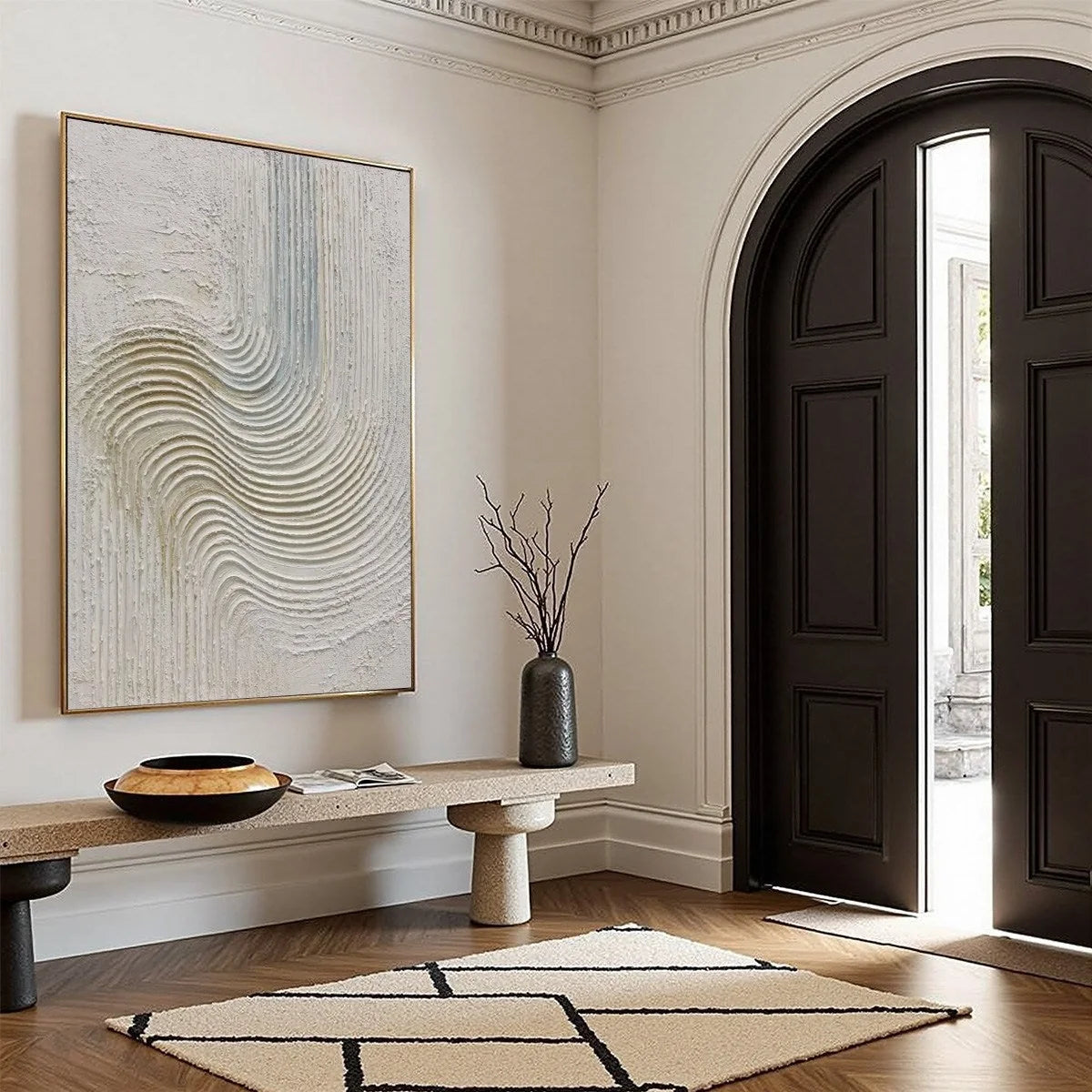 SILENT FREQUENCY: Textured Wabi Sabi Minimalist Abstract Wall Art | multi-color palette, original oil on stretched canvas art