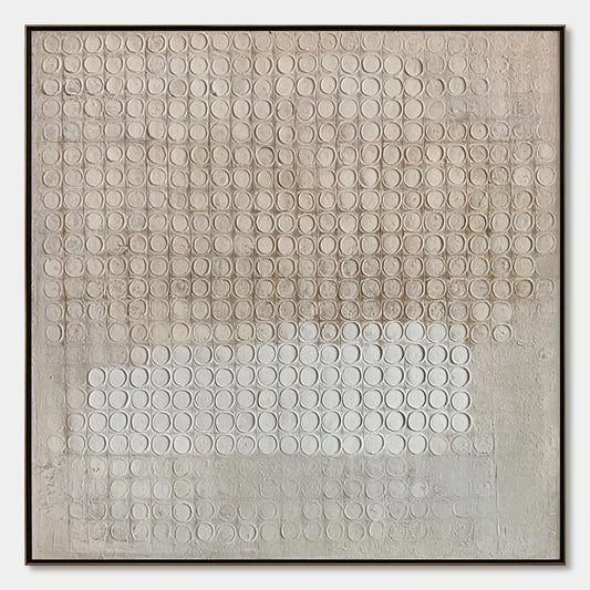 SILENT RHYTHM: Textured Wabi Sabi Abstract Painting in Neutral Tones | hanging in living room, Abstract wall art