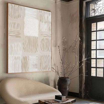 SILENT RHYTHMS: Textured Wabi Sabi Abstract Painting | multi-color palette, original oil on stretched canvas art