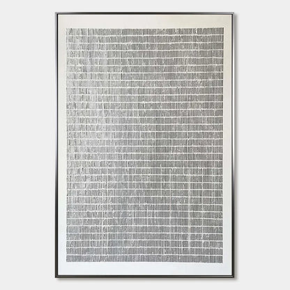 SILVER LININGS: Textured Minimalist Abstract Oil Painting | hanging in living room, Minimalist wall art