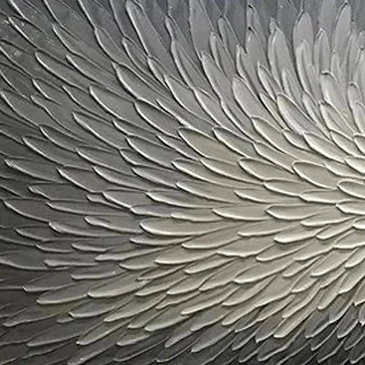 SILVER SWIRL: Textured Abstract Painting in Grey and White | rectangular format, hand-painted canvas edge