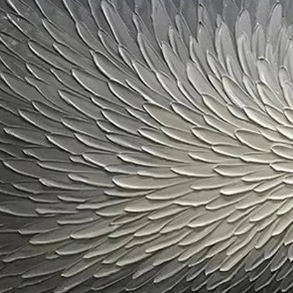SILVER SWIRL: Textured Abstract Painting in Grey and White | rectangular format, hand-painted canvas edge