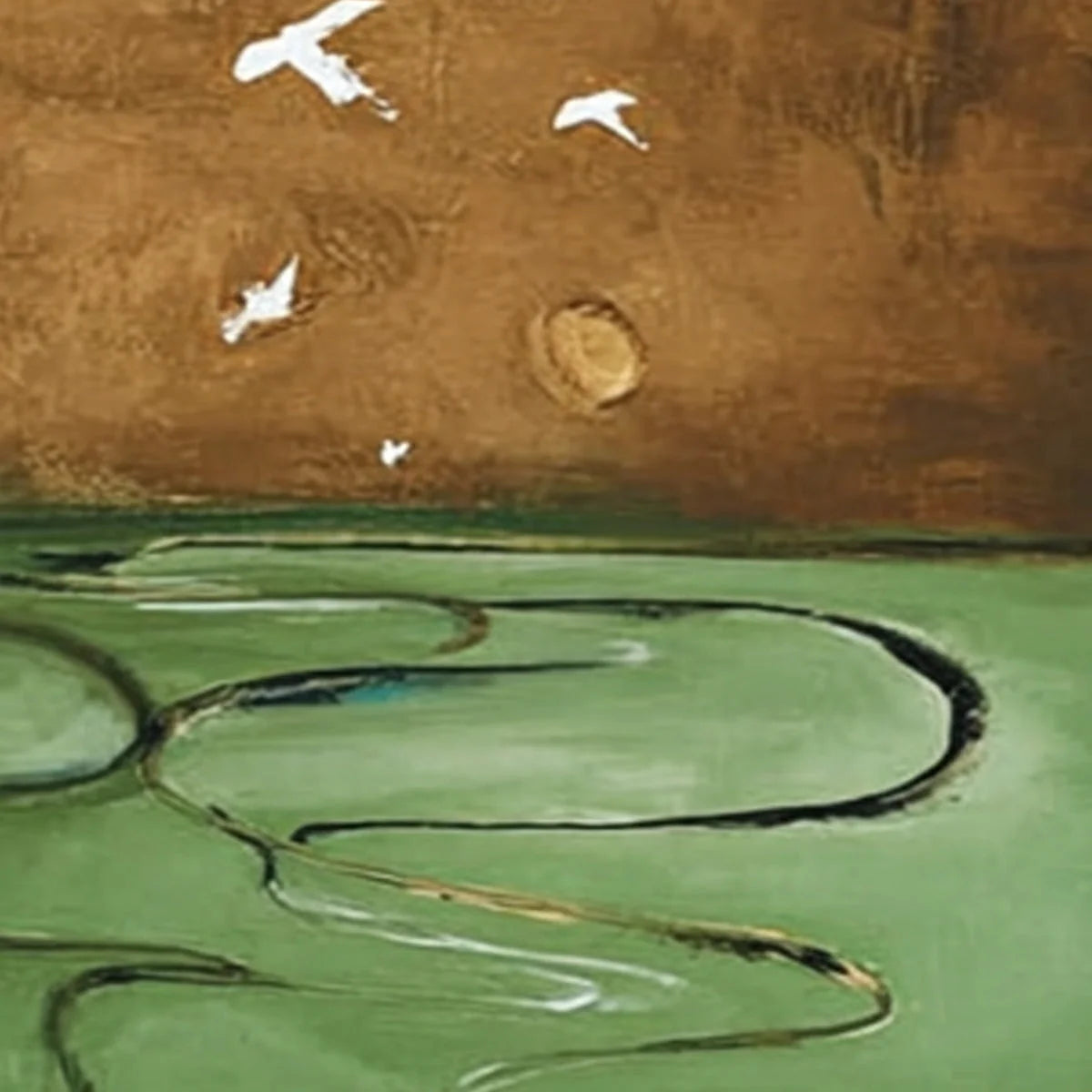 SOJOURN: Earthy Wabi Sabi Abstract Landscape Painting | rectangular format, hand-painted canvas edge