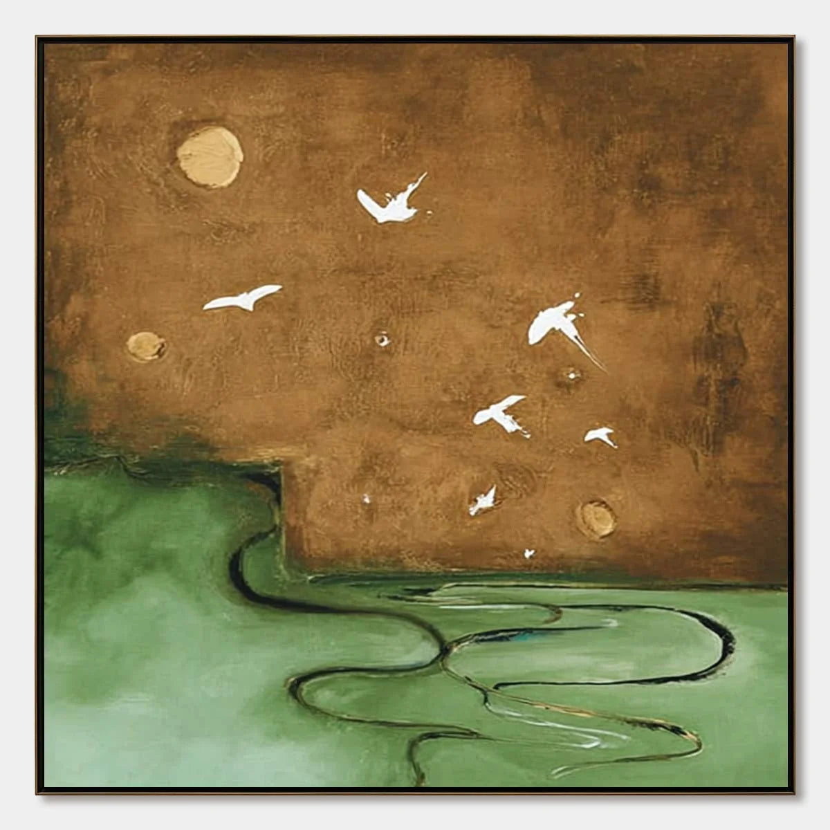 SOJOURN: Earthy Wabi Sabi Abstract Landscape Painting | hanging in living room, Abstract wall art