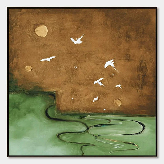 SOJOURN: Earthy Wabi Sabi Abstract Landscape Painting | hanging in living room, Abstract wall art