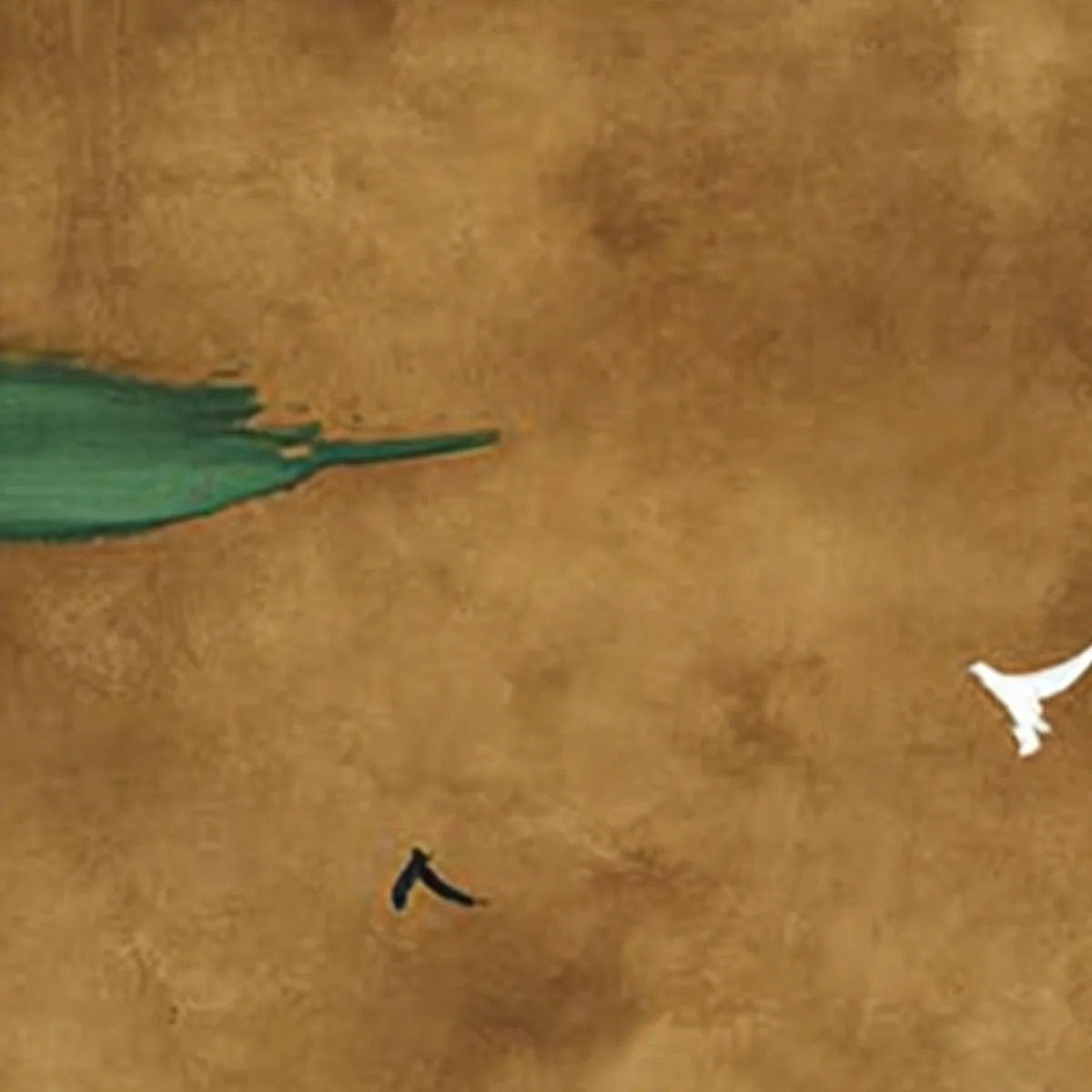 SOJOURN: Minimalist Wabi-Sabi Landscape with Birds | rolled canvas, ready for custom framing