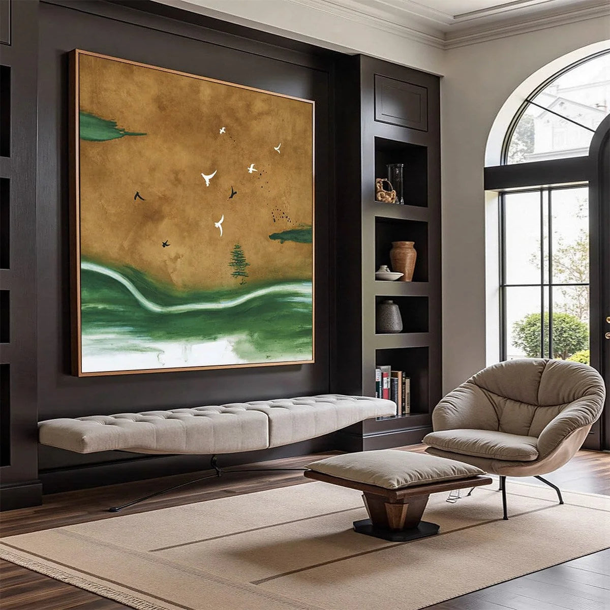 SOJOURN: Minimalist Wabi-Sabi Landscape with Birds | Landscape mood, soft natural light studio shot