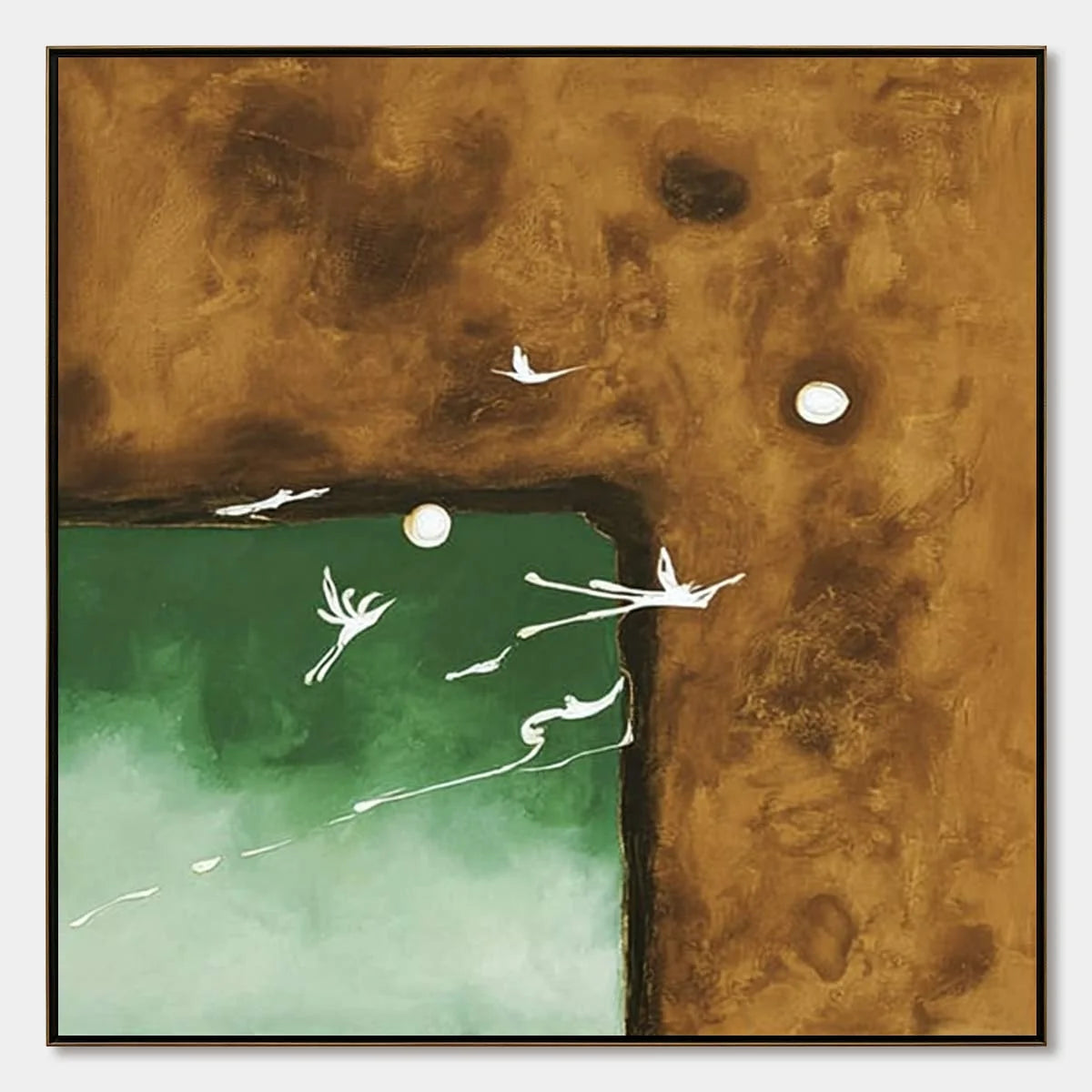 SOJOURN: Wabi Sabi Impasto Painting of an Avian Journey | hanging in living room, Abstract wall art