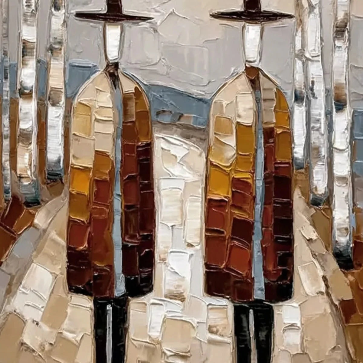 THE SOJOURNERS: Textured Palette Knife Painting of Figures in a Landscape | rolled canvas, ready for custom framing