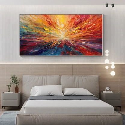 SOLAR FLARE: Textured Impasto Abstract Oil Painting | Abstract closeup, raised brushwork detail