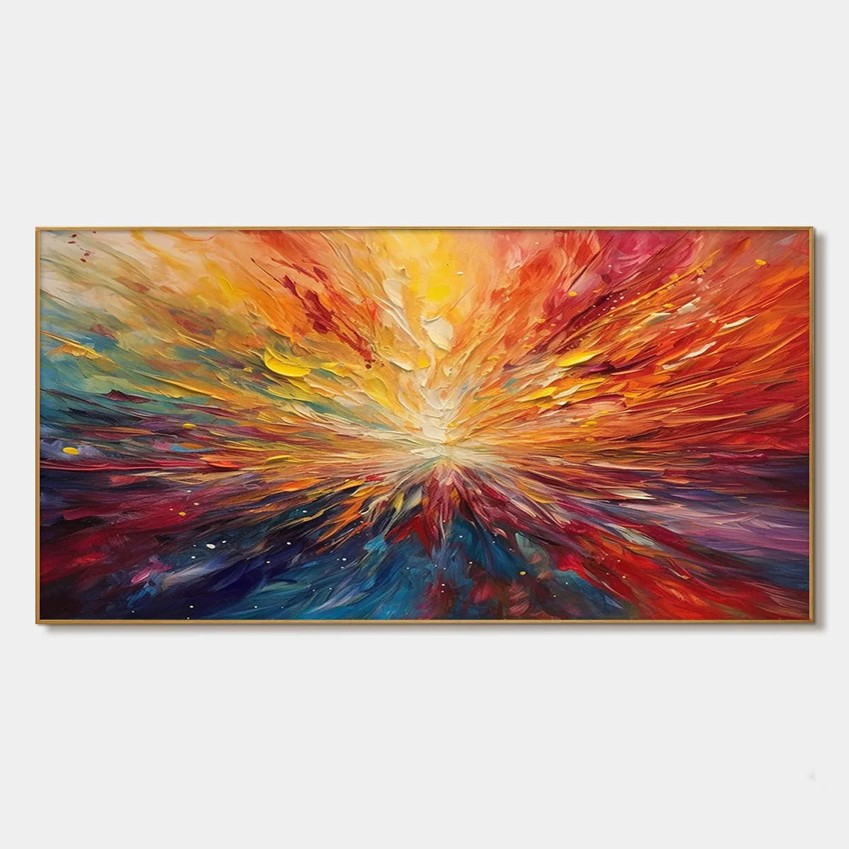 SOLAR FLARE: Textured Impasto Abstract Oil Painting | hanging in living room, Abstract wall art
