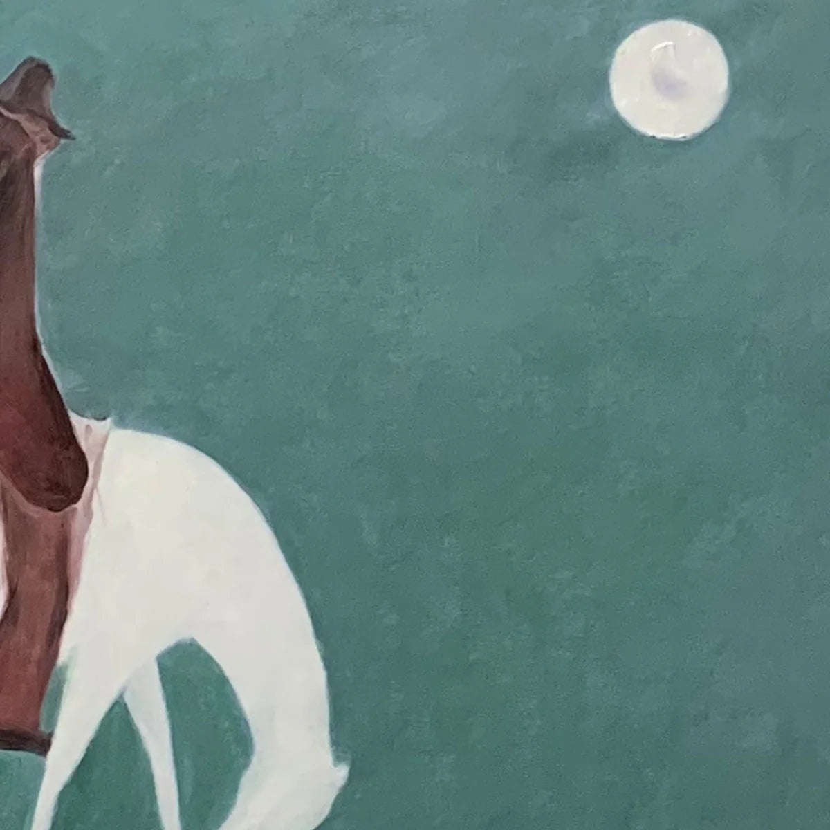 SOLITARY RIDER: Minimalist Horse and Rider Painting, Panoramic Wall Art | black frame version on white wall