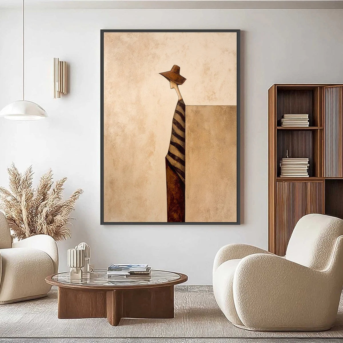 SOLITUDE: Minimalist Figurative Painting in Earthy Tones | Minimalist closeup, raised brushwork detail