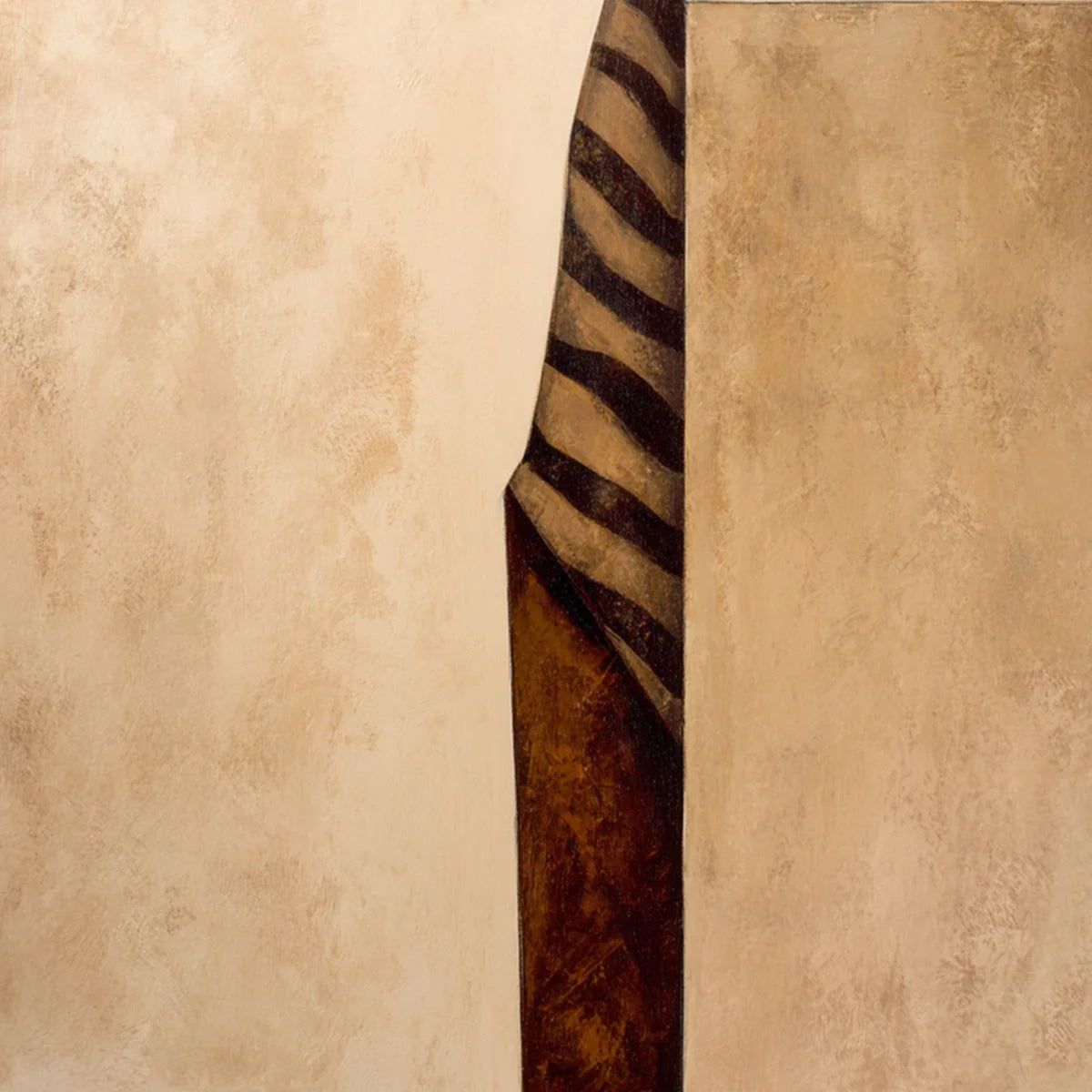 SOLITUDE: Minimalist Figurative Painting in Earthy Tones | rolled canvas, ready for custom framing