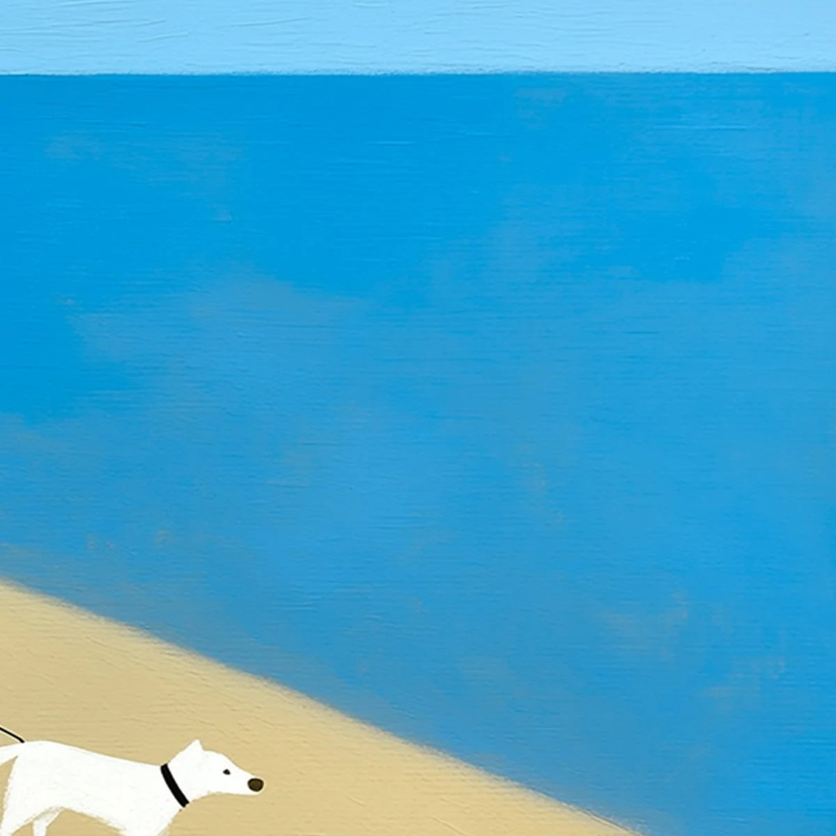SOLITUDE: Minimalist Seaside Companion Painting | rolled canvas, ready for custom framing