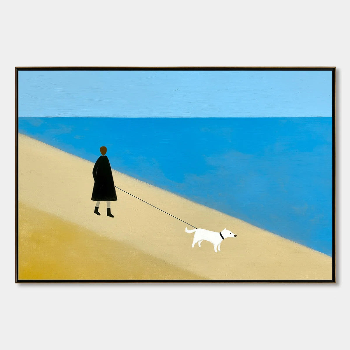 SOLITUDE: Minimalist Seaside Companion Painting | hanging in living room, Minimalist wall art