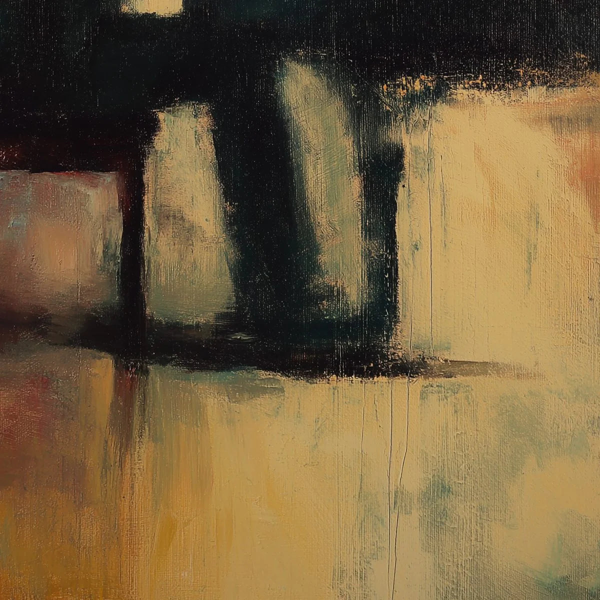 SOLITUDE SONATA: Expressive Figurative Piano Oil Painting | multi-color palette, original office art