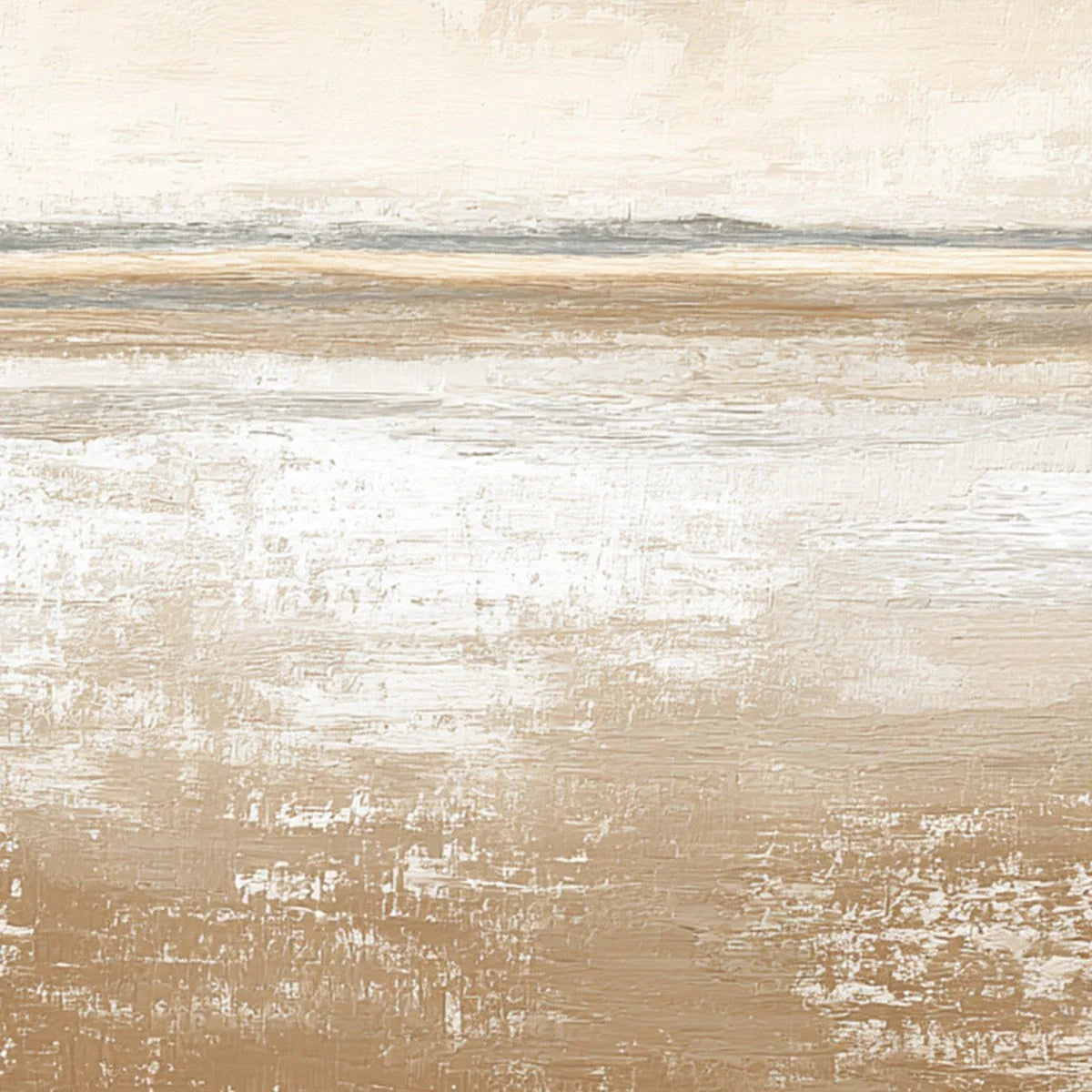 SOLITUDE: Textured Minimalist Wabi Sabi Seascape | rectangular format, hand-painted canvas edge