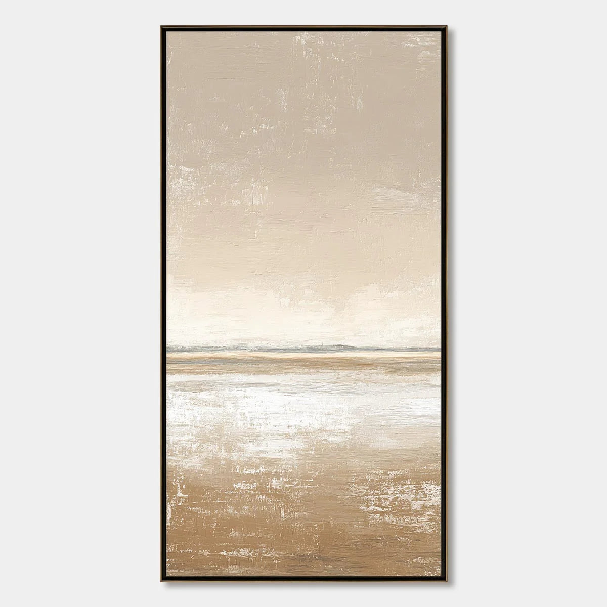 SOLITUDE: Textured Minimalist Wabi Sabi Seascape | hanging in living room, Minimalist wall art