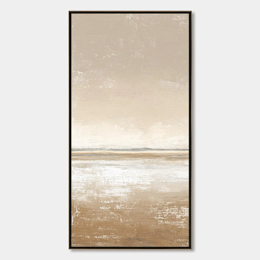 SOLITUDE: Textured Minimalist Wabi Sabi Seascape | hanging in living room, Minimalist wall art