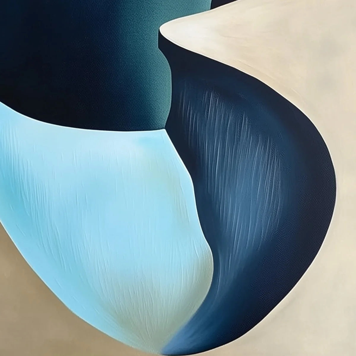 SOLITUDE'S EDGE: Minimalist Abstract Landscape with Figure Painting | rolled canvas, ready for custom framing