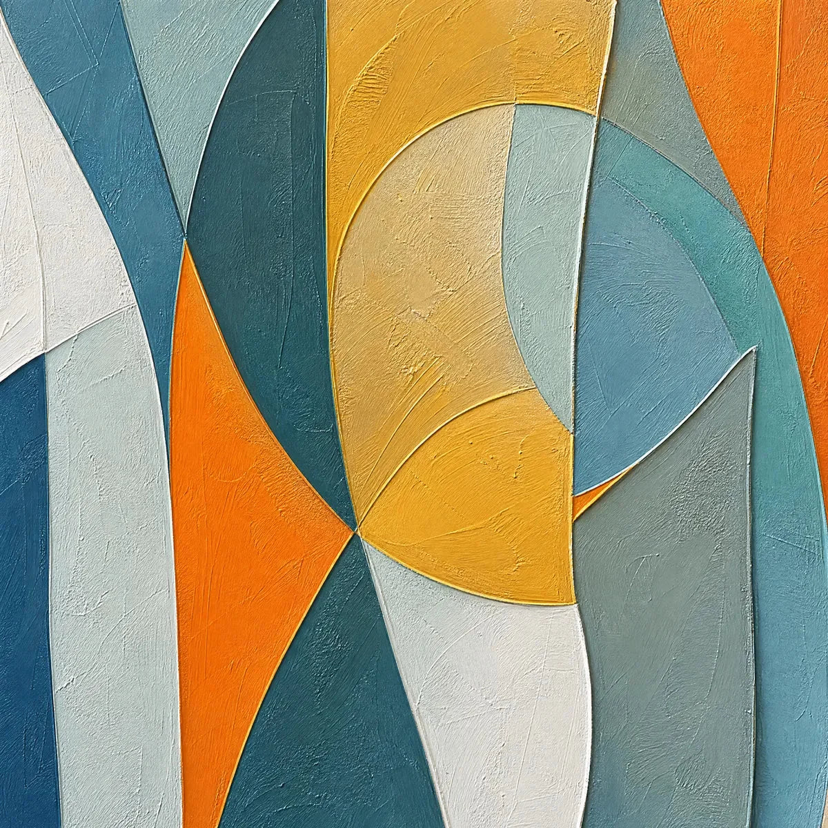 SOLSTICE: Textured Geometric Abstract Oil Painting | rectangular format, hand-painted canvas edge