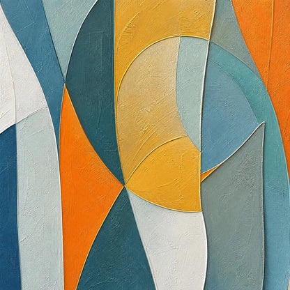 SOLSTICE: Textured Geometric Abstract Oil Painting | rectangular format, hand-painted canvas edge