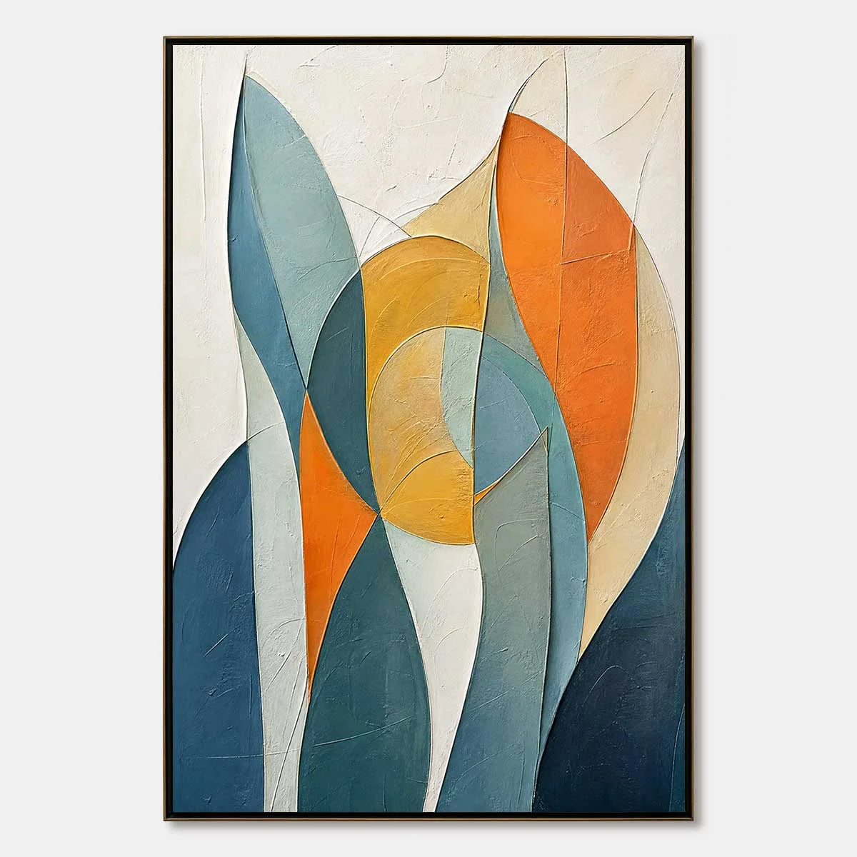 SOLSTICE: Textured Geometric Abstract Oil Painting | hanging in living room, Minimalist wall art