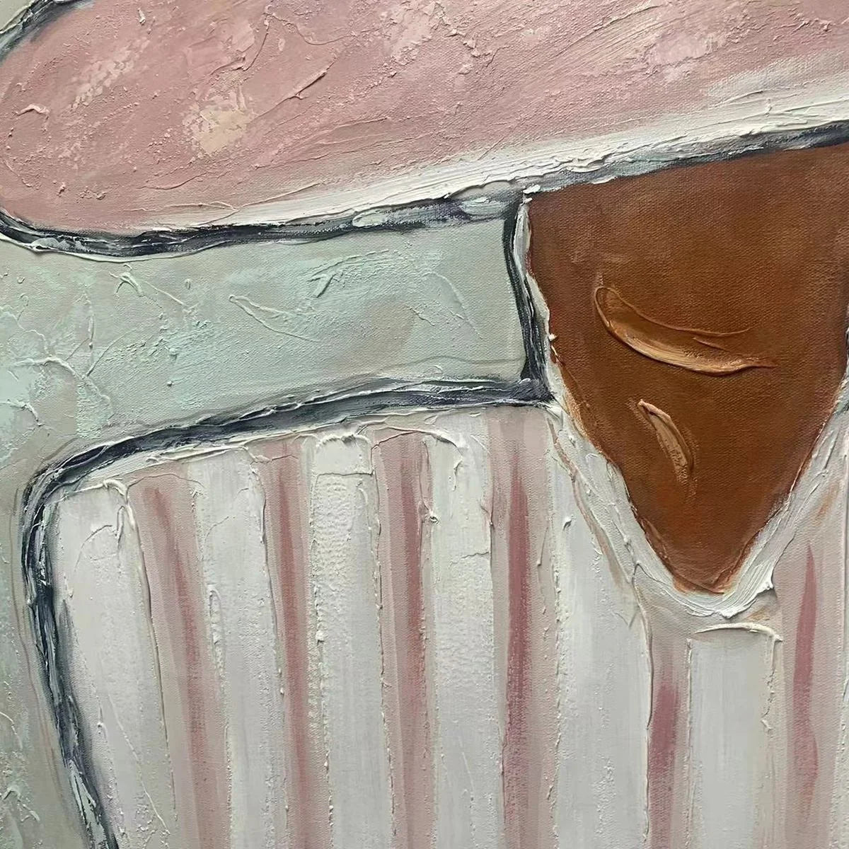 SOMBRERO DUET: Textured Figurative Portrait Diptych | multi-color palette, original oil on stretched canvas art
