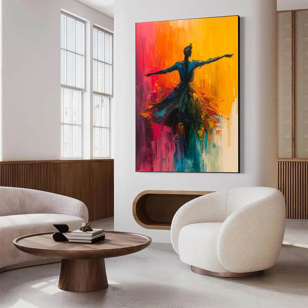 SOULFLIGHT: Textured Impasto Figurative Oil Painting of Dancer | rolled canvas, ready for custom framing