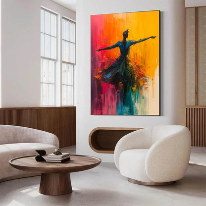 SOULFLIGHT: Textured Impasto Figurative Oil Painting of Dancer | rolled canvas, ready for custom framing