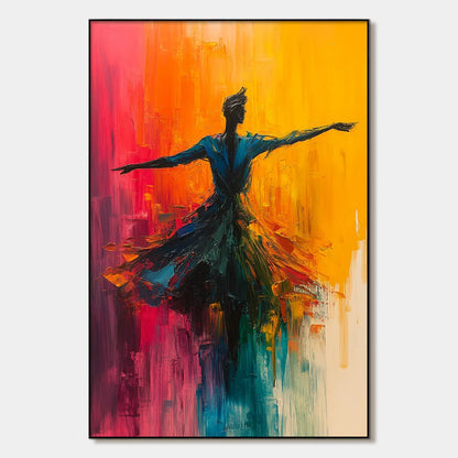 SOULFLIGHT: Textured Impasto Figurative Oil Painting of Dancer | hanging in living room, Figurative wall art