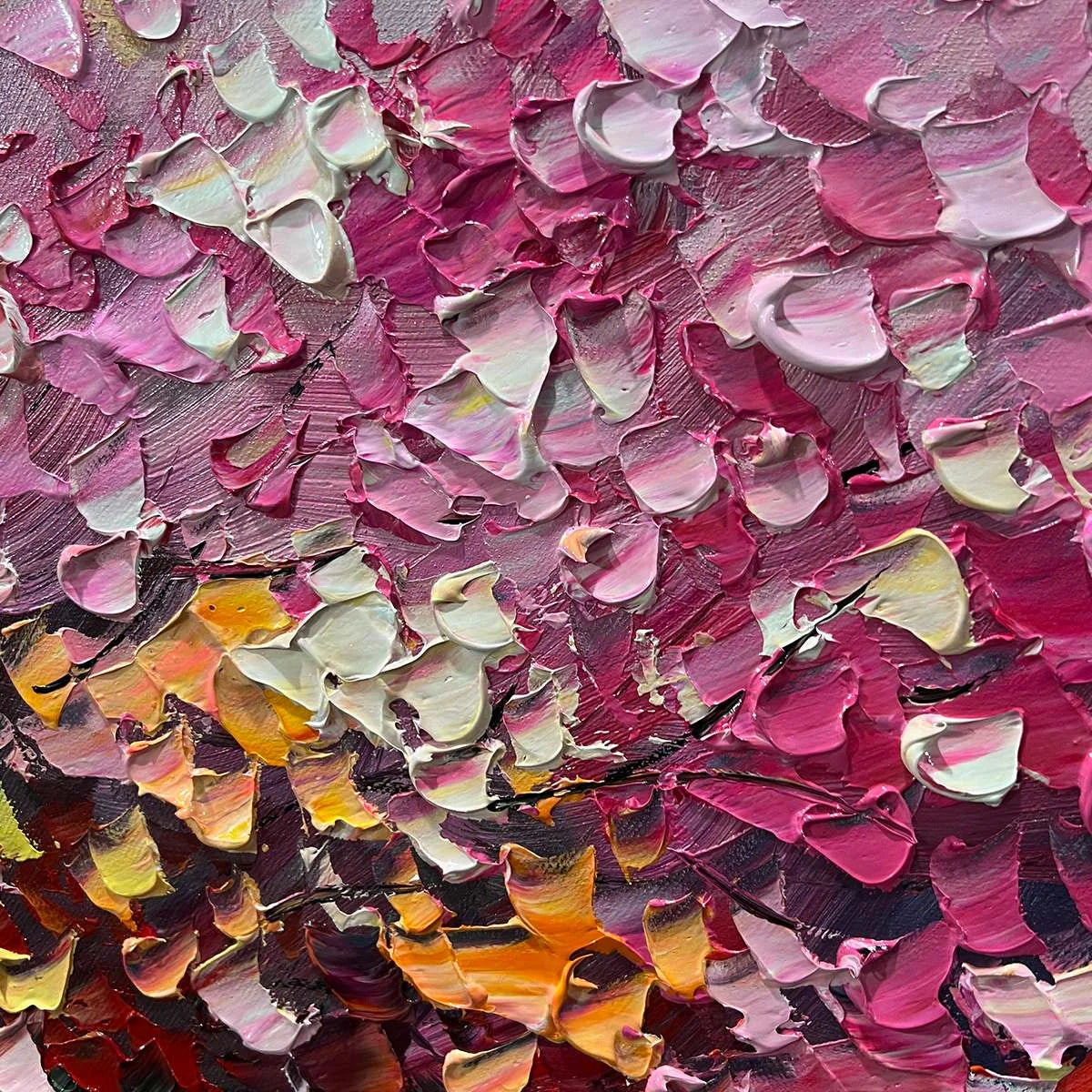 SPECTRUM OF JOY: Textured Impasto Tree Oil Painting | rolled canvas, ready for custom framing