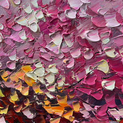 SPECTRUM OF JOY: Textured Impasto Tree Oil Painting | rolled canvas, ready for custom framing