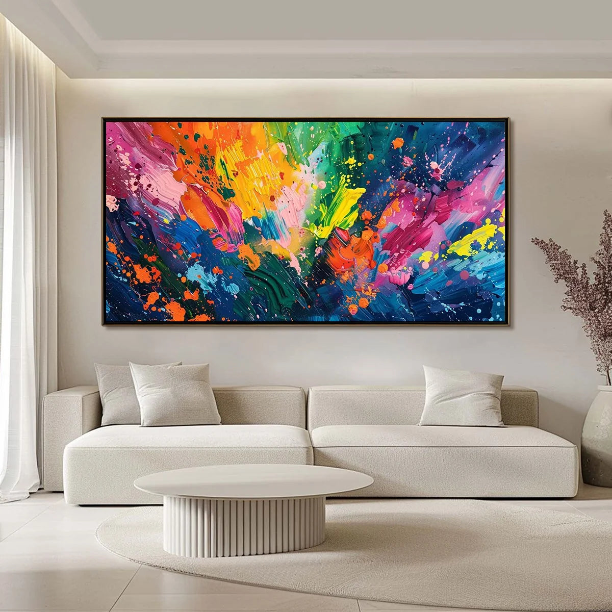 SPECTRUM SURGE: Vibrant Abstract Textured Oil Painting | Abstract closeup, raised brushwork detail