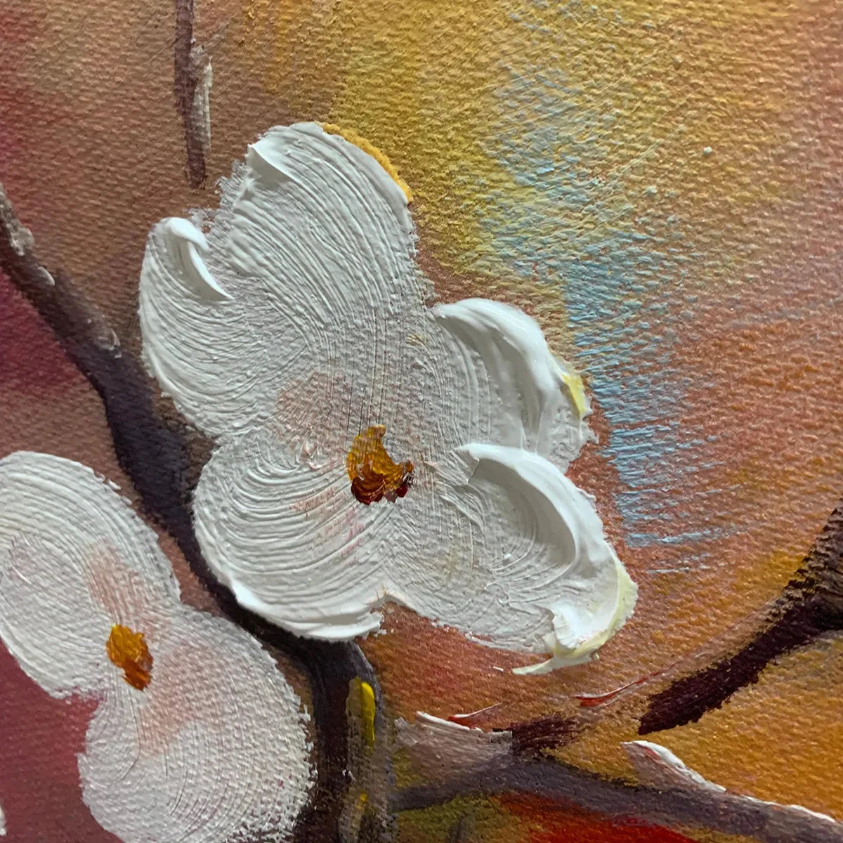 SPRING MELODY: Panoramic Blossom Tree Painting with Colorful Birds | Figurative mood, soft natural light studio shot